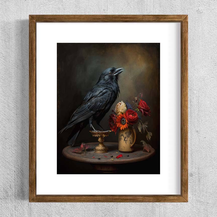 Salty Alyce - Black Raven Still life Painting  Wall Art AS164