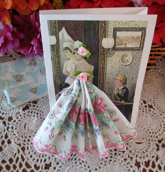 MOMENTS IN THYME - Dressmaker Keepsake Hanky Card: Clear Sleeve