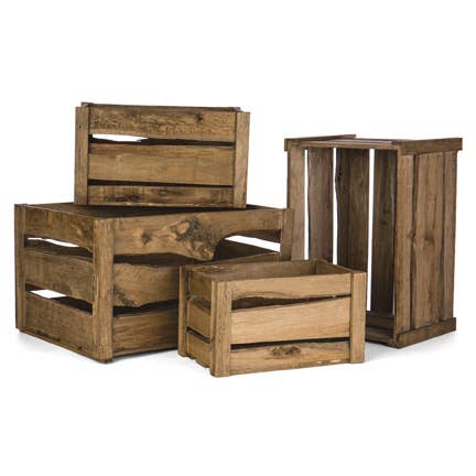 Willow Group - S/4 RECT WOOD CRATES