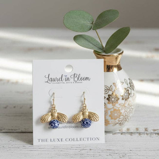 Laurel in Bloom - Signature Bee Drop Earrings