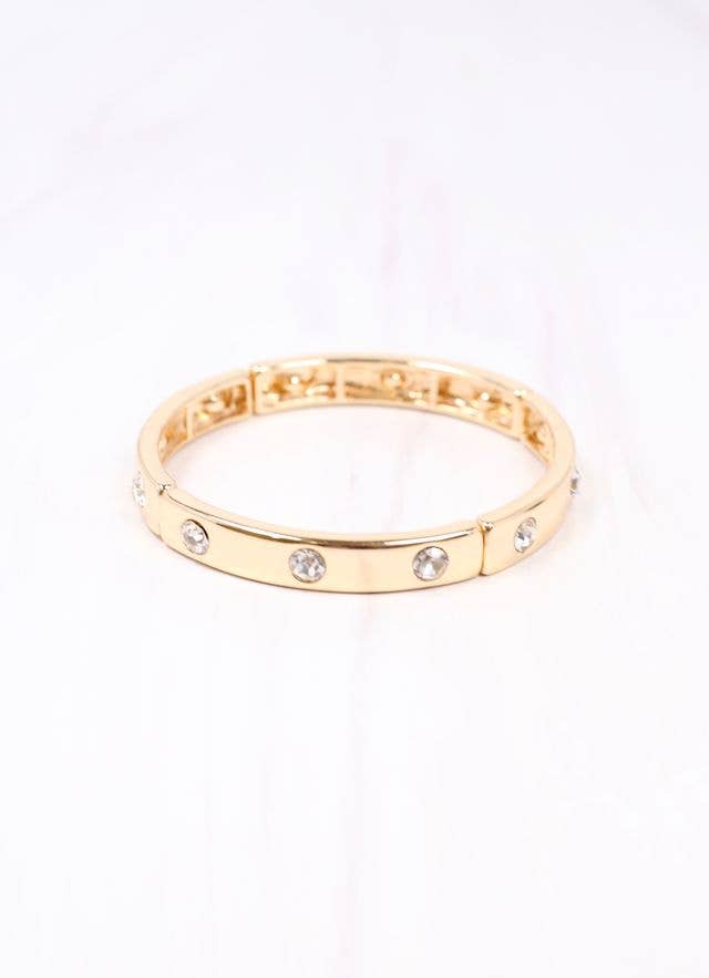 Caroline Hill - Fleischman CZ Stretch Bracelet GOLD: Default