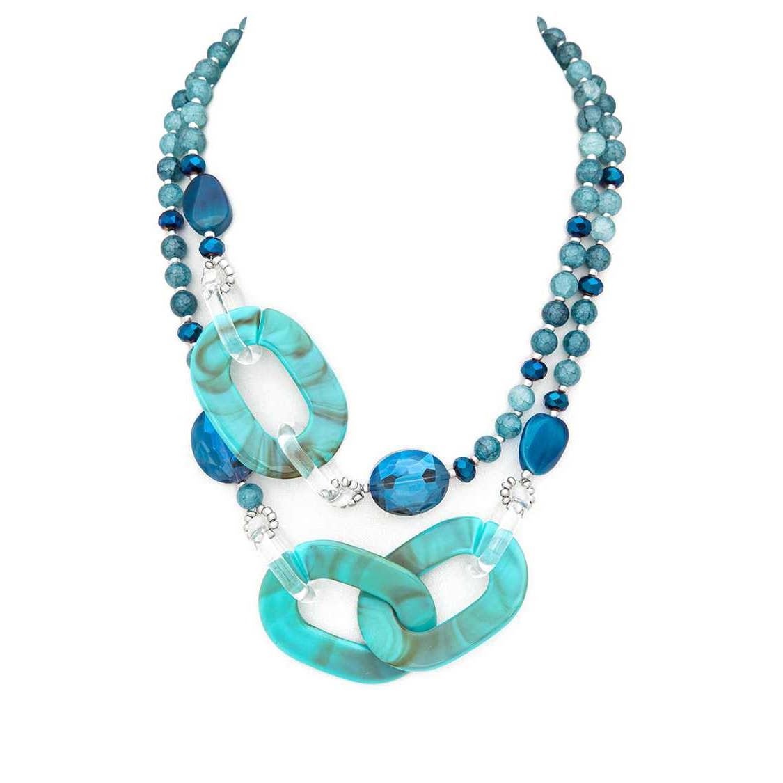 Artini Accessories - Mix Stone Layer Statement Necklace: Black