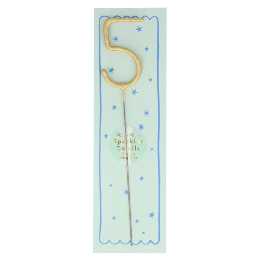 Meri Meri - Gold Sparkler Numbers 0 to 9 Candles: 5