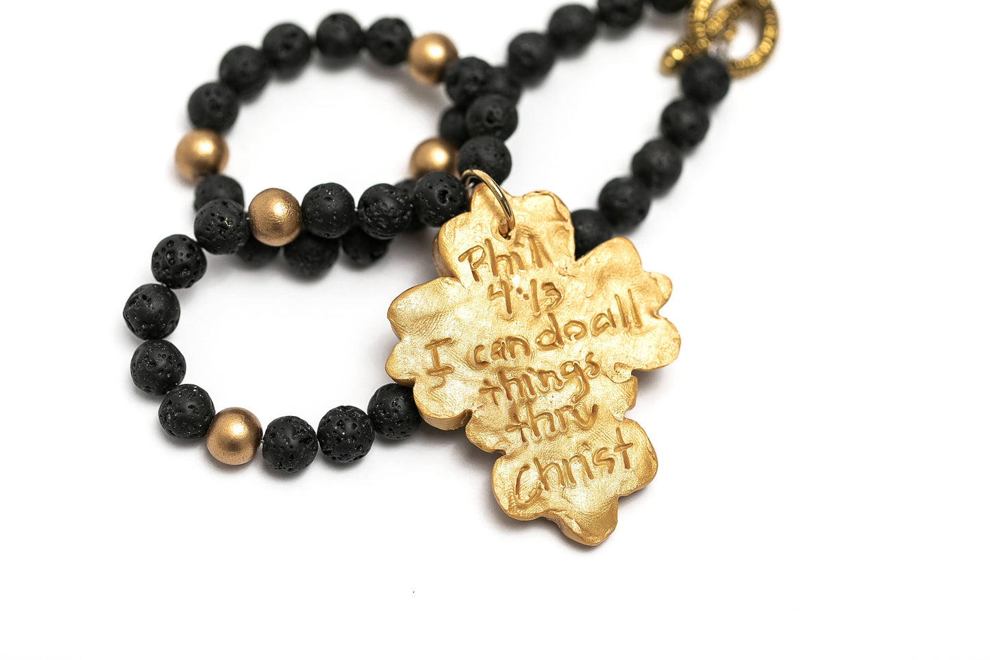 Hidden Truth Jewelry - Black Lava with Cherrie Cross Necklace