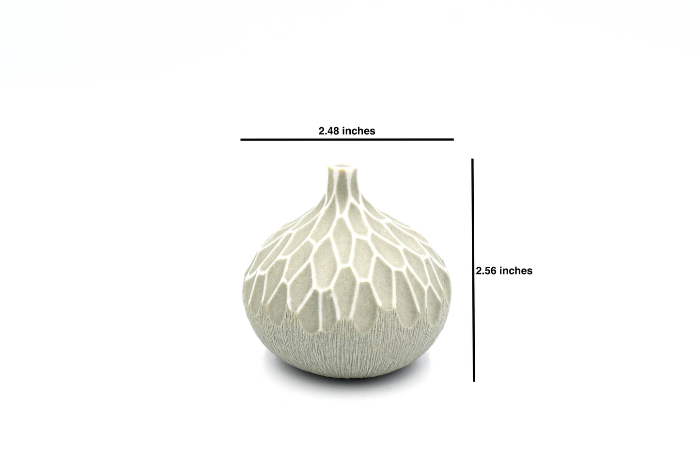 Art Floral Trading LLC - 192W69GREY CONGO TINY S - WO 69 GREY Porcelain bud vase