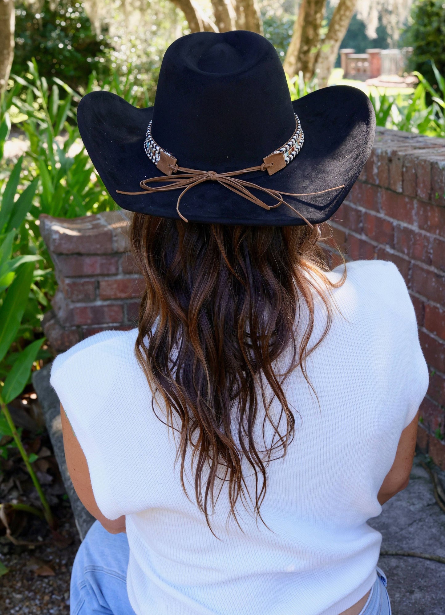 Caroline Hill - Rooney Suede Feel Hat with Band BLACK: Default