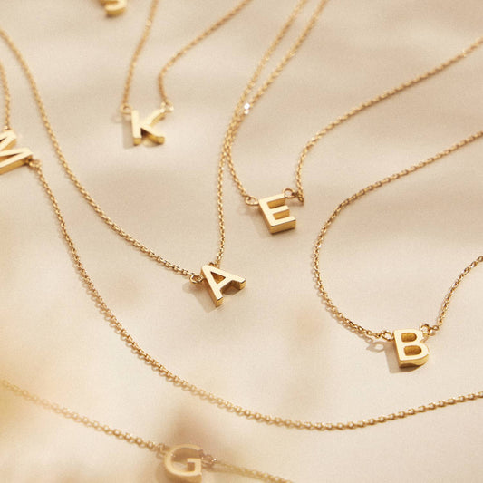 Lilla Haven - 16 Pack of Initial Metal Letter Charm Gold Dip Necklace: 16ASST / One / 4BN12010