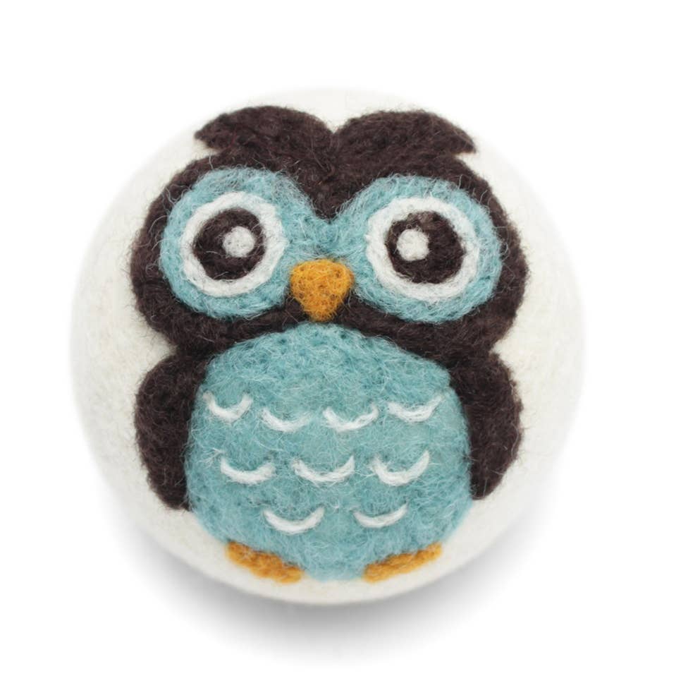 Ethical Global - Owls: Eco Wool Dryer Balls Fair Trade : Blue Owl