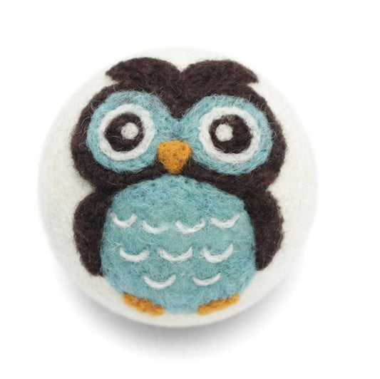 Ethical Global - Owls: Eco Wool Dryer Balls Fair Trade : Blue Owl