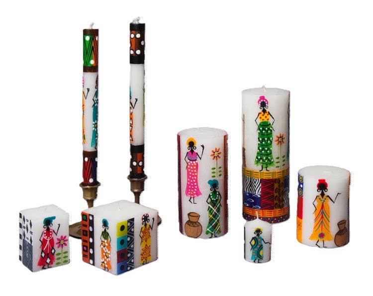Thumbprint Artifacts - African Ladies Candle: Taper 9" pair (8 hour burn time)