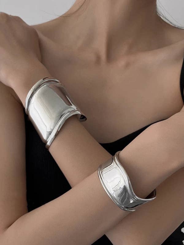 UZ Wholesale Store - Solid Color Irregularity Bracelet Accessories: Silver&Sliver / 1 PCS / 1 PCS