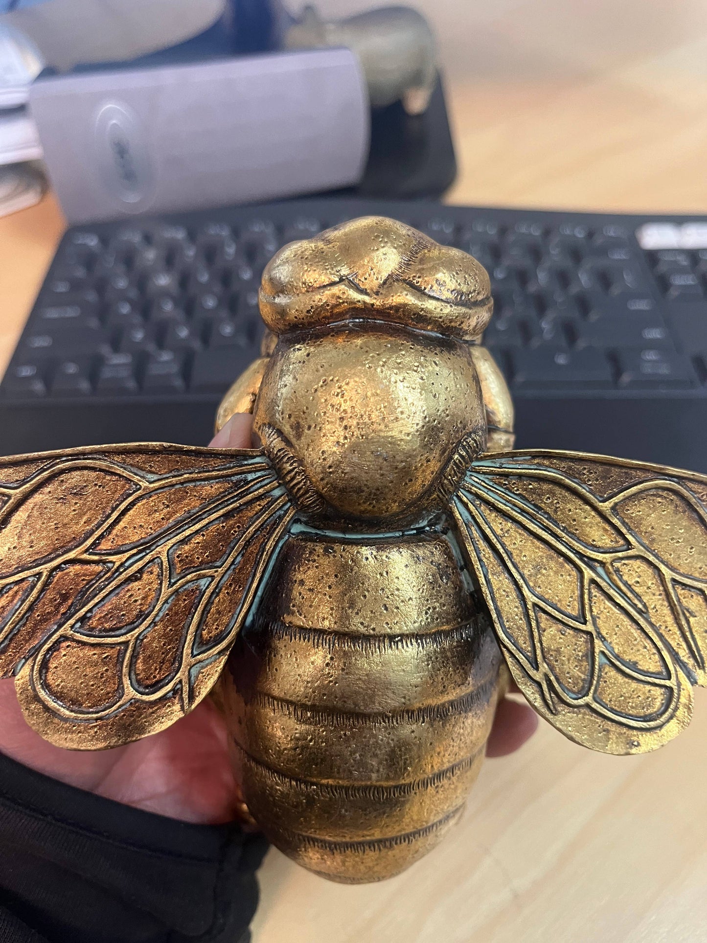 Modern World by Contrast Inc. - Gold Bee Wall Decor