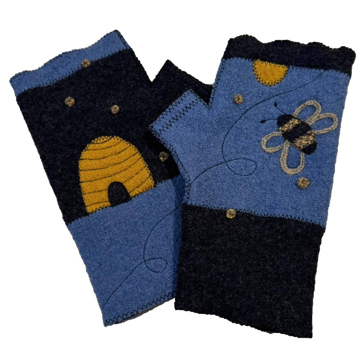 Woolflower - FG087 Buzz Wool Fingerless Women's Gloves