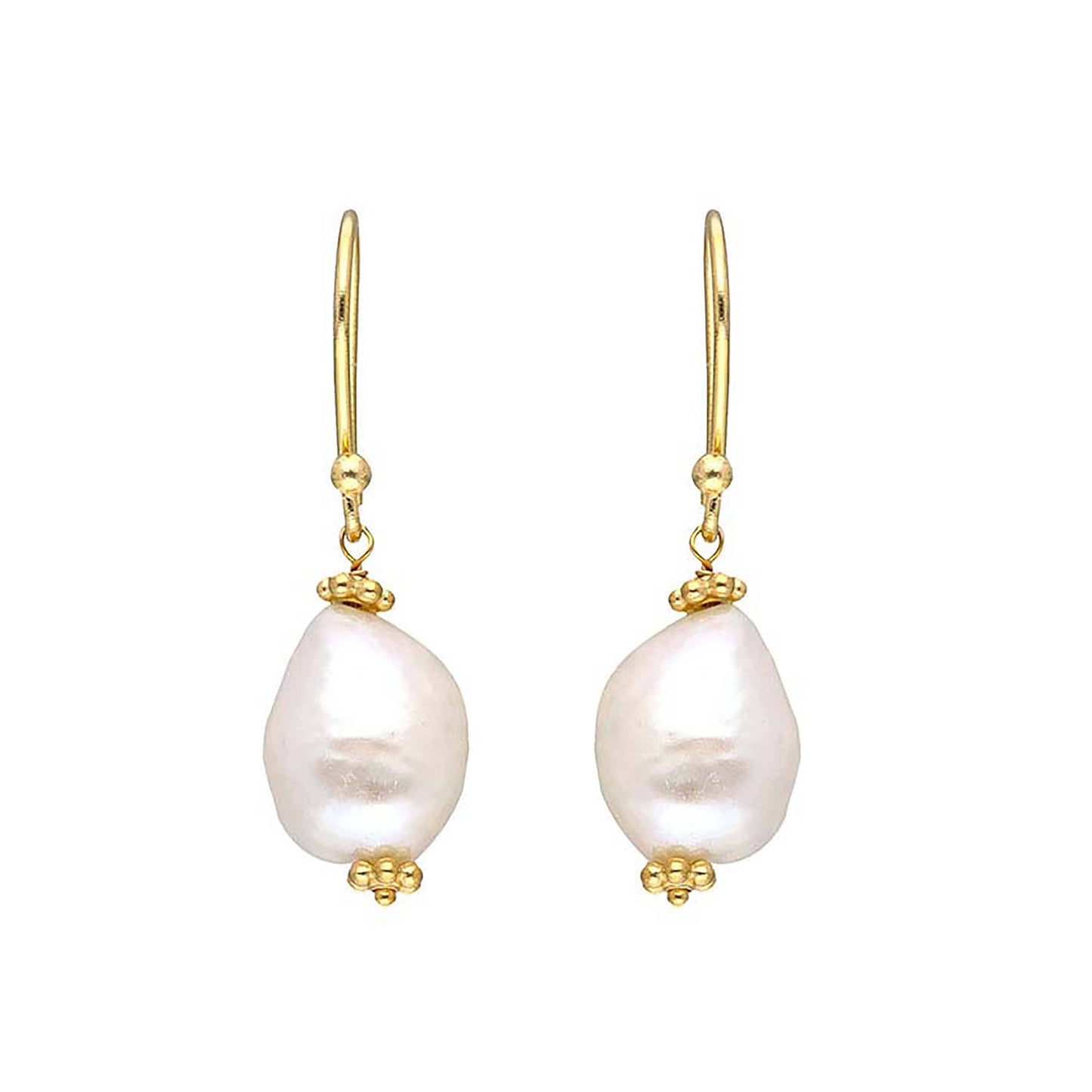 Tiramisu - 14K Gold Plated Silver Mother Of Pearl Gemstone Earring