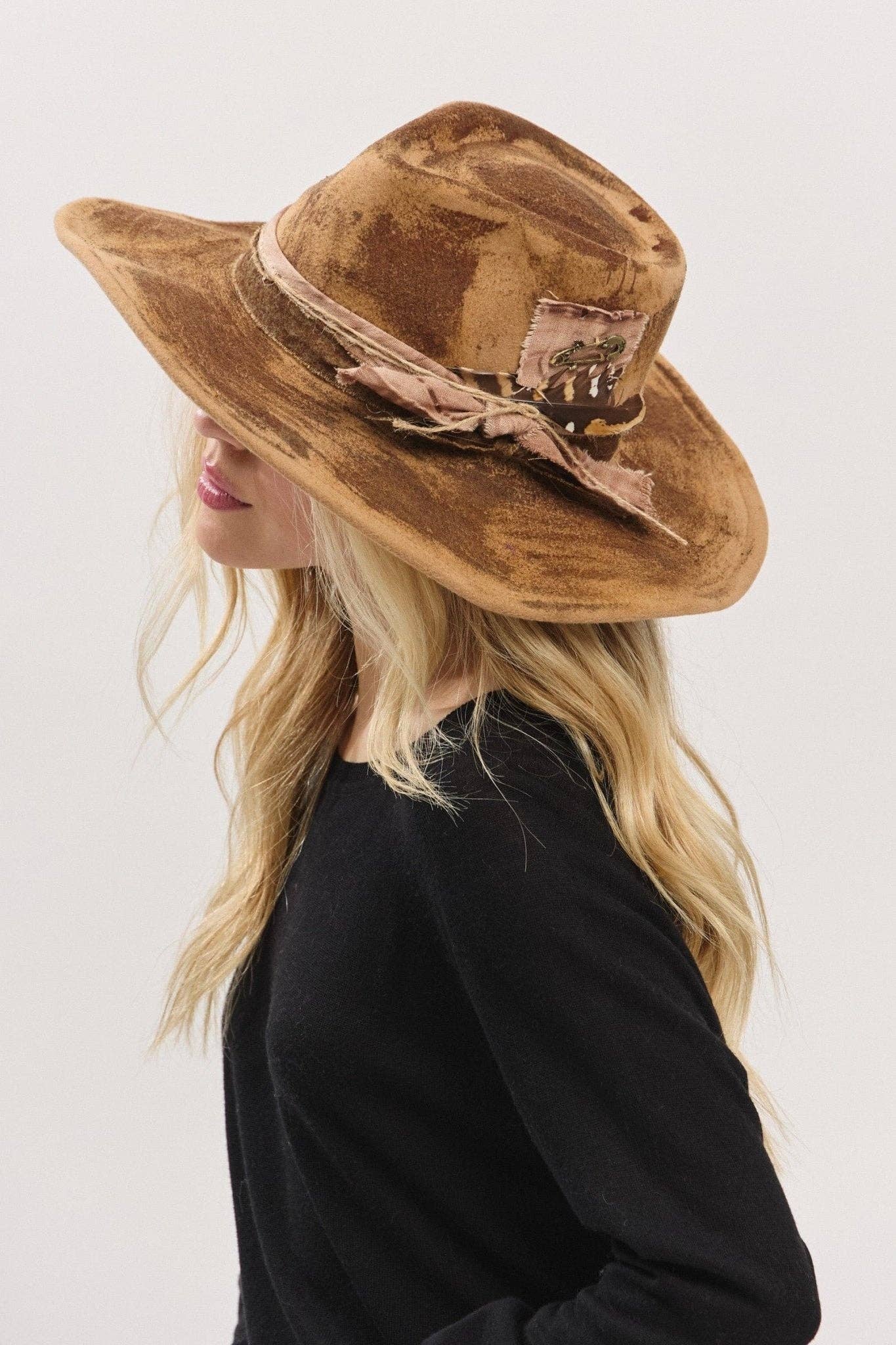 MiMi Wholesale - MH0235 Caroline Heritage Worn Shapable Cowboy/Fedora Hat