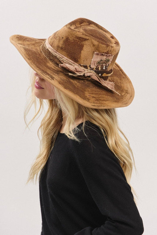 MiMi Wholesale - MH0235 Caroline Heritage Worn Shapable Cowboy/Fedora Hat