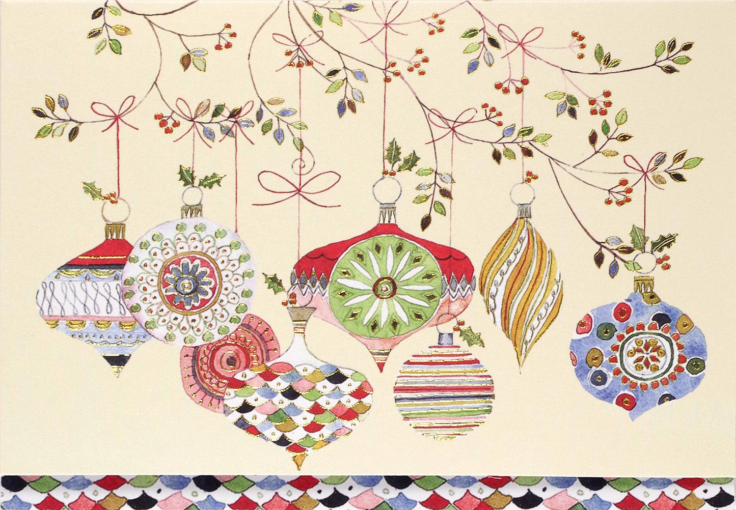 Peter Pauper Press - Watercolor Ornaments Small Holiday Boxed Cards