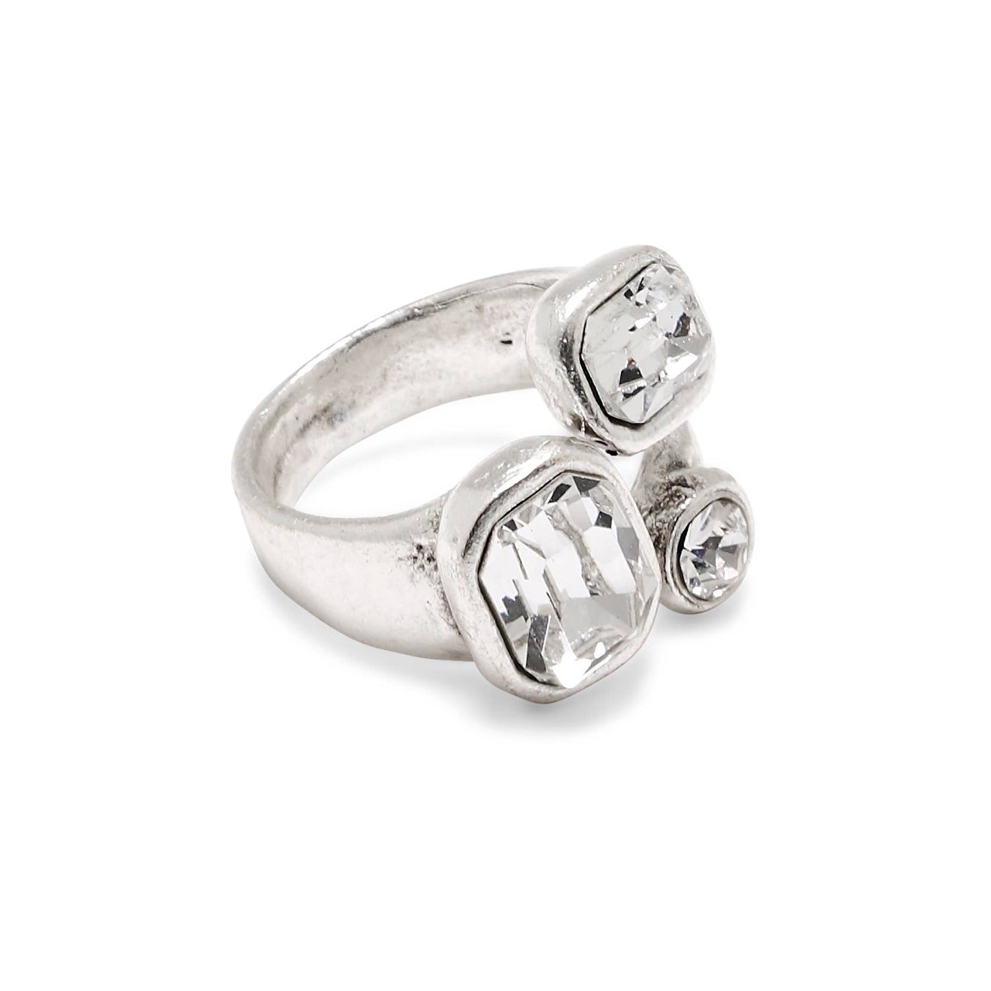 Chanour - Handmade Clear Crystal Brass Ring - 6985