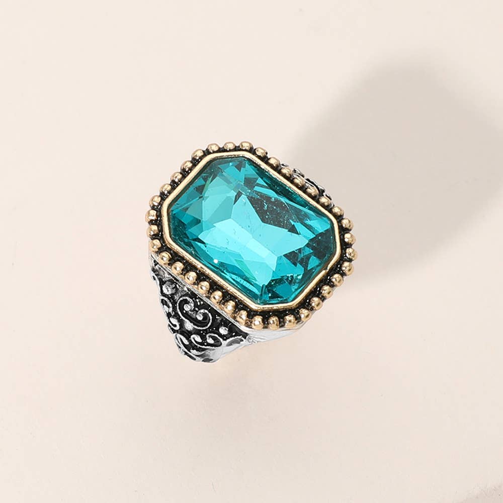 Sensibling Corp. - Rectangle Stone Stretch Ring
: Pink