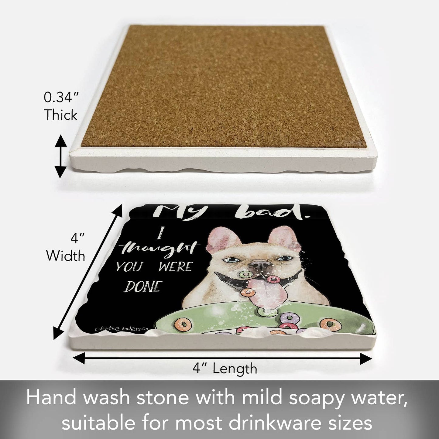 CounterArt/Highland Home/Thirstystone - My Bad Single Absorbent Stone Tumbled Tile Coaster