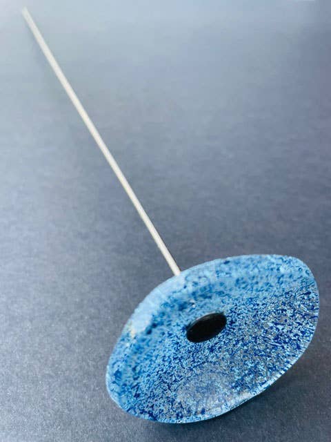 CARNEOL GLASS - Small Glass Flower For Inside In Transp.-D.Blue-L.Blue