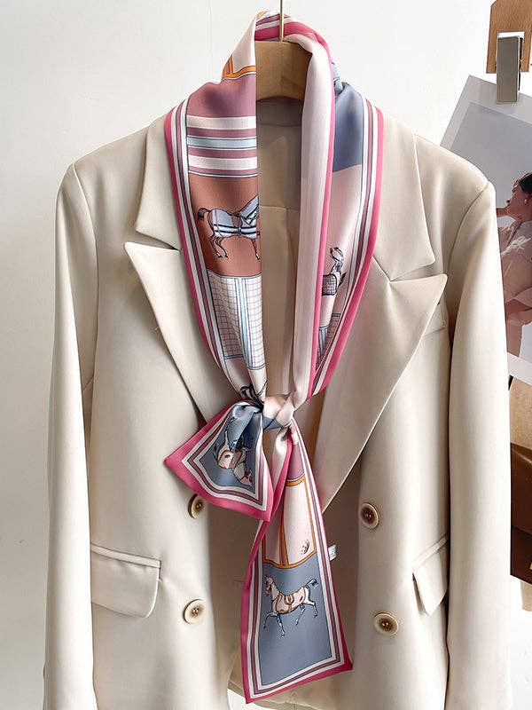 UZ Wholesale Store - Animal Printed Striped Scarf: BLUE / One_size