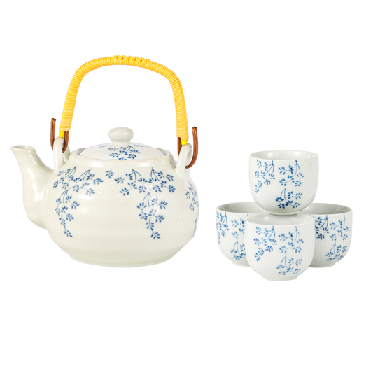 Urban Tokyo - Hana Shidare Floral Tea Set 22oz Tea Pot with 4 Cups (1/12)