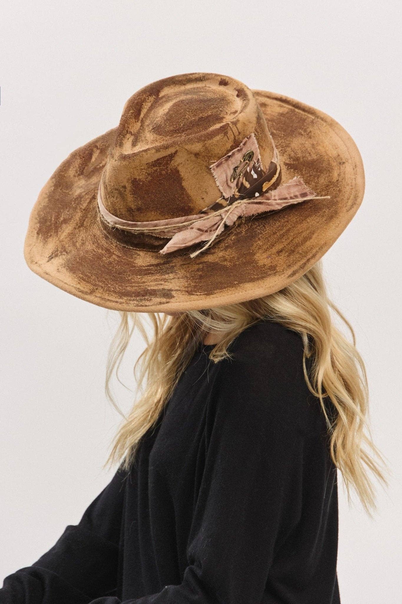 MiMi Wholesale - MH0235 Caroline Heritage Worn Shapable Cowboy/Fedora Hat