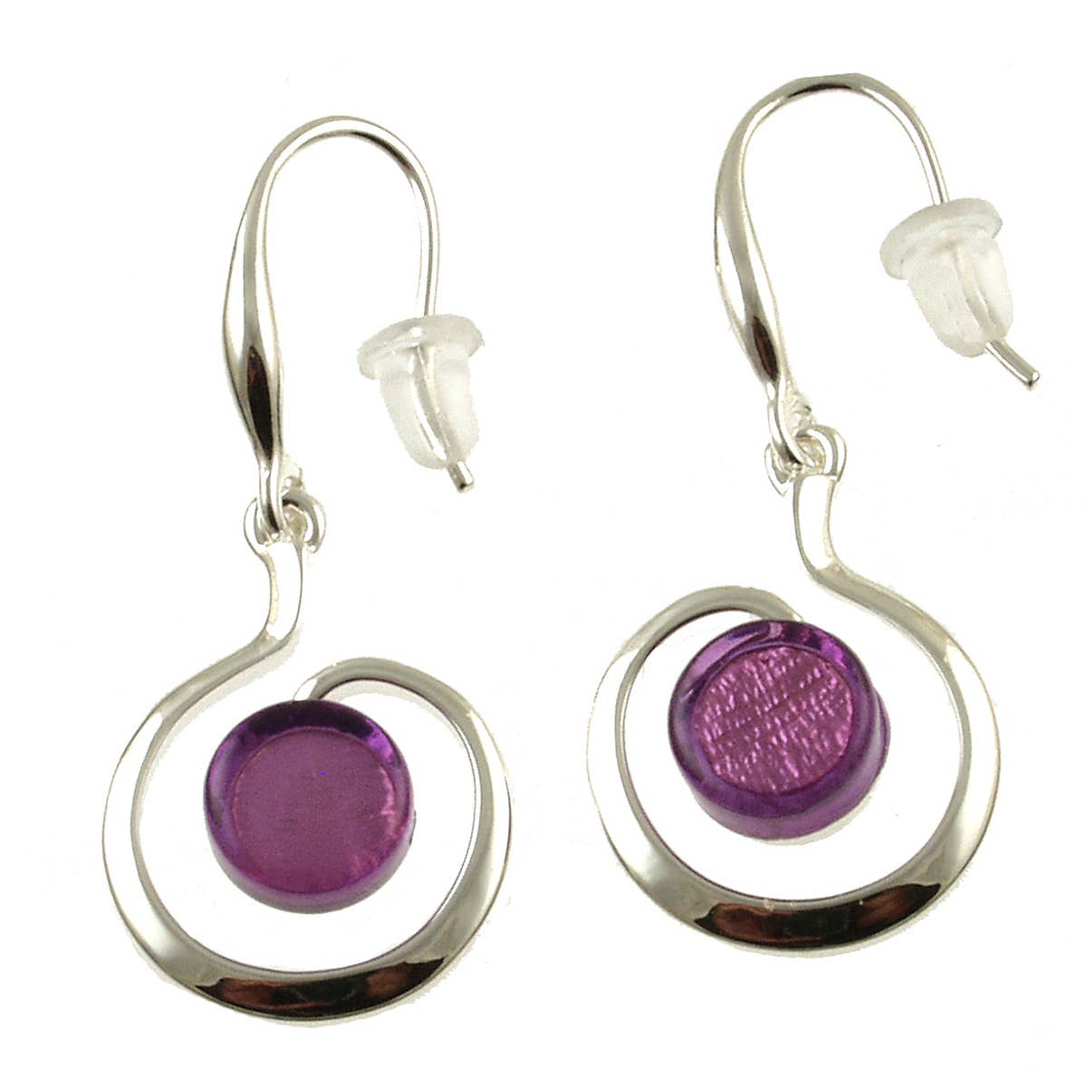 Origin Jewelry - Swirl Earrings, Resin & Shell in Seven Colors: Silver/Green