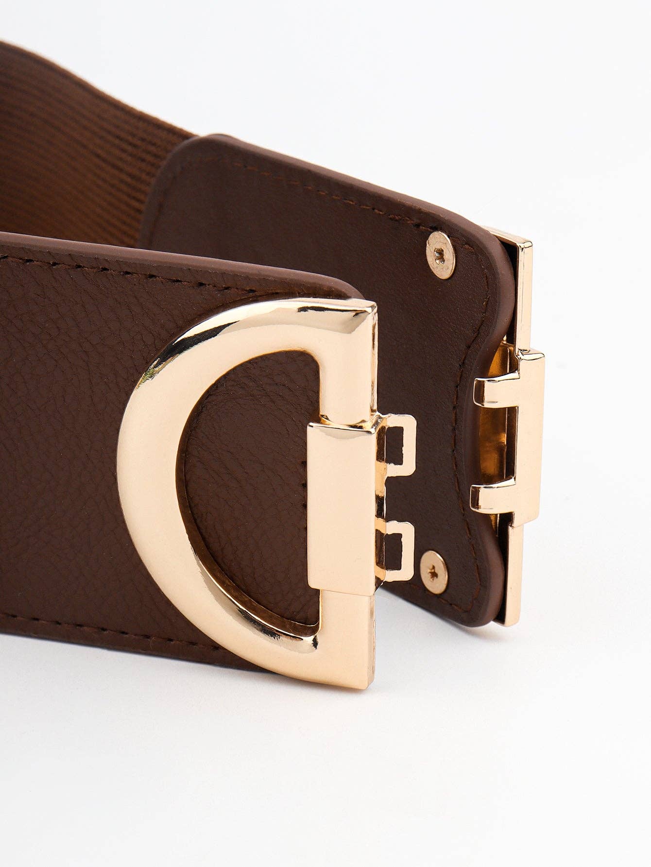 Kustom Kreations Goods - D Buckle Elastic Belt: Chestnut / One Size