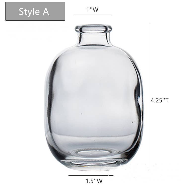 Sweet Home Deco - Small Floral Glass Vases , Bud Vases for Centerpiece, Rustic: Style A