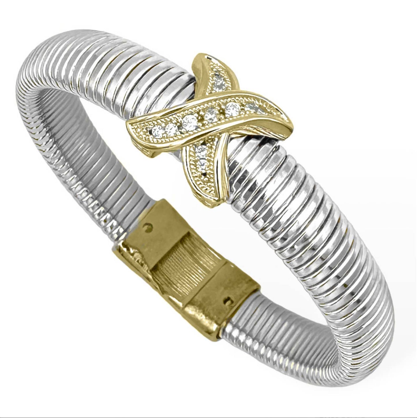 My Best Kept Jewelry - X Coil Statement Cuff-3 Colours: Silver