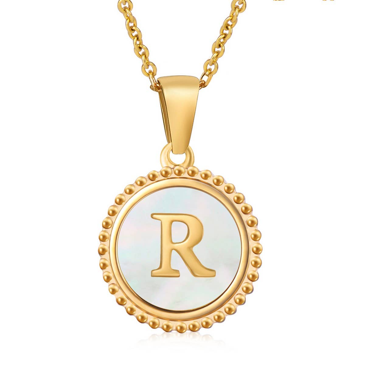 ACCITY - 18K GOLD STAINLESS STEEL SHELL LETTER NECKLACE_CWAJE0686: TYPE9 / (OS) 2