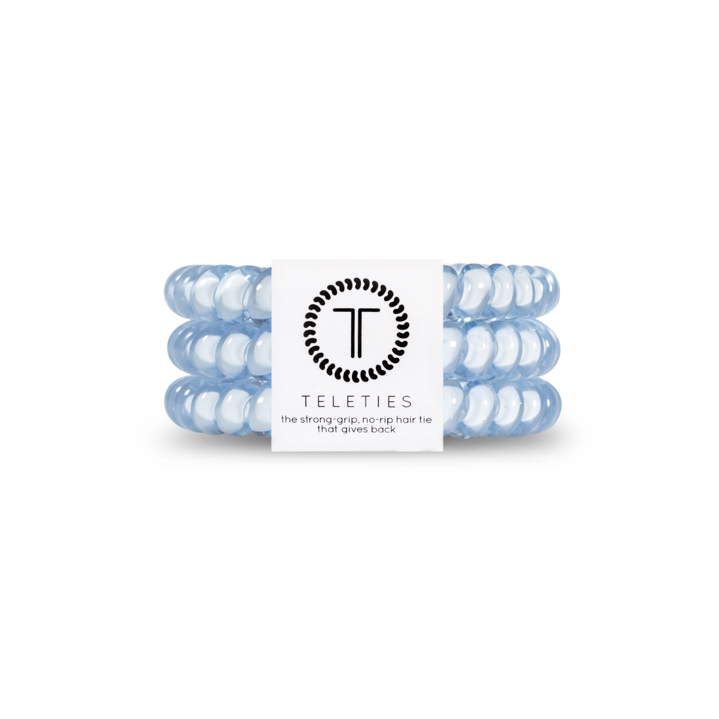 TELETIES - Spiral Hair Coils | Small | Washed Denim Hair Ties
