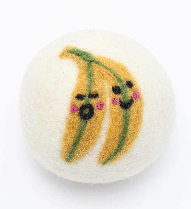 Ethical Global - Fruits: Strawberry, Pear, Plum, Bananas... Wool Dryer Balls: Pear