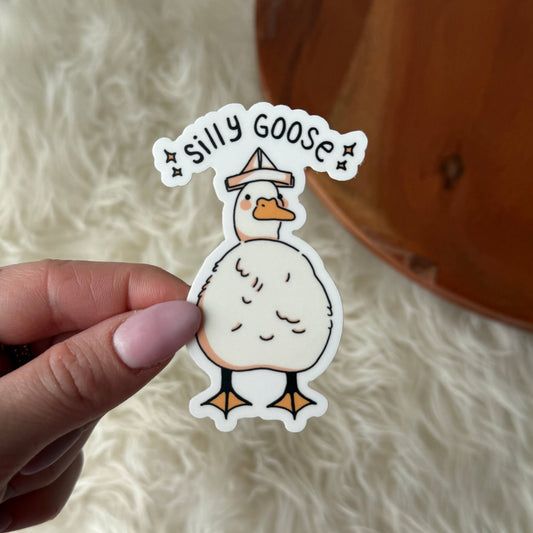 Big Moods - Silly goose animal pun with hat sticker