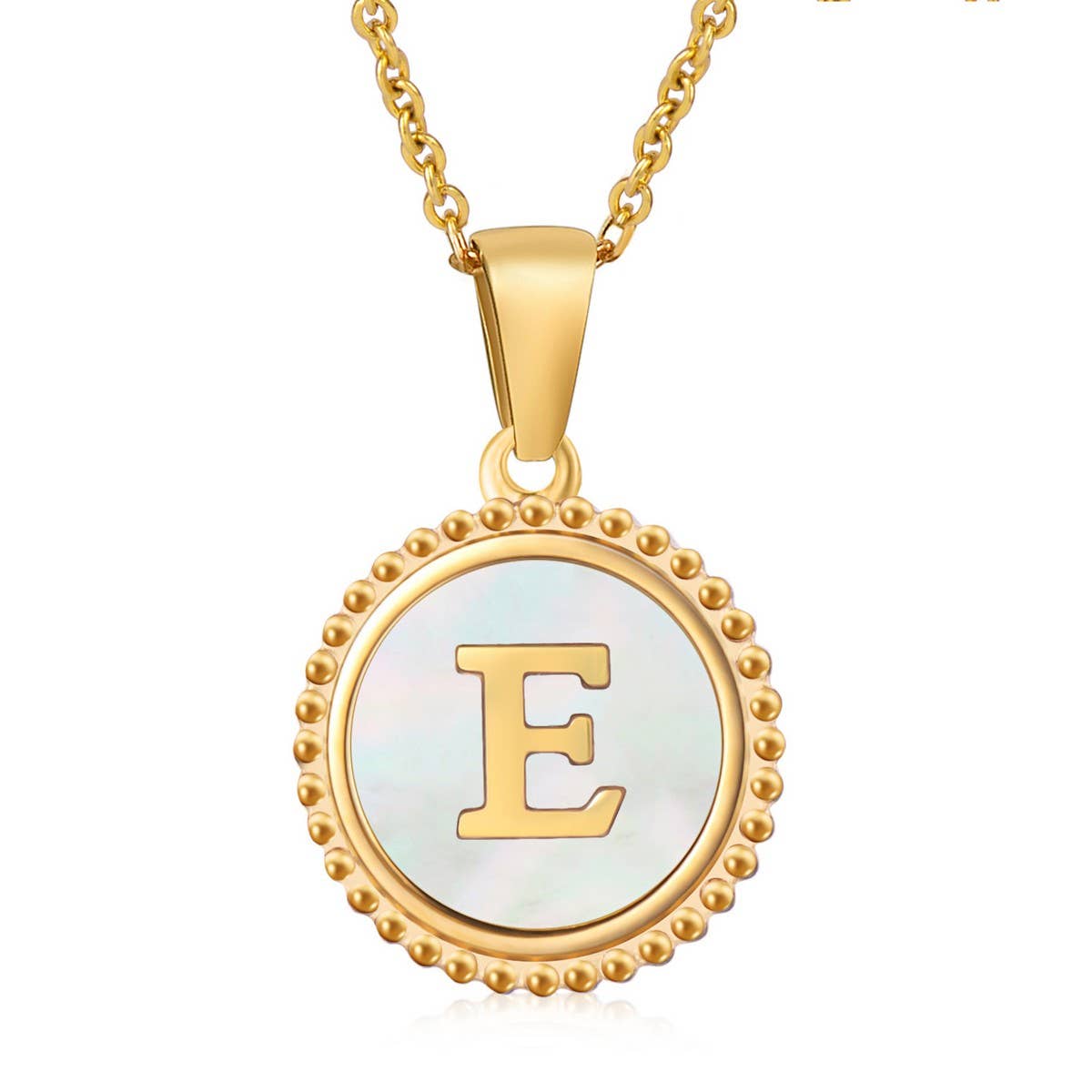 ACCITY - 18K GOLD STAINLESS STEEL SHELL LETTER NECKLACE_CWAJE0686: TYPE16 / (OS) 2