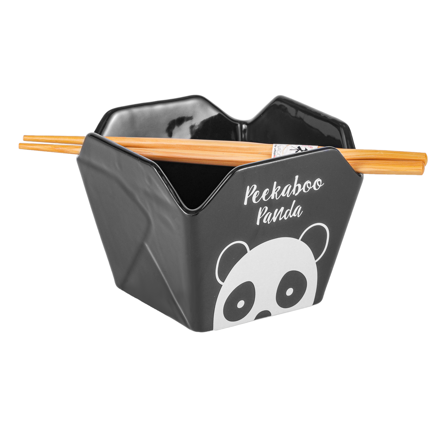 Urban Tokyo - 16oz 5"W x 4"H Takeout Box Serving Bowl With Chopsticks Panda (1/24)