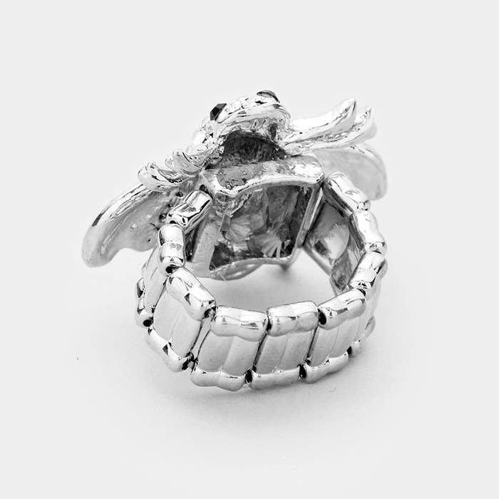 Sensibling Corp. - Crystal Honey Bee Stretch Ring: Aqua