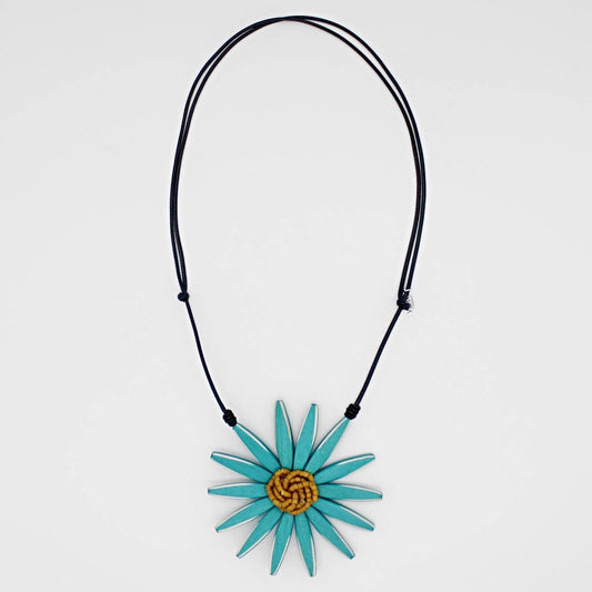 Sylca Designs - Teal Amaya Flower Statement Necklace