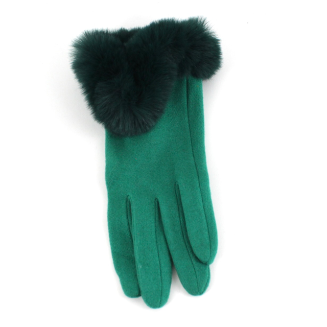 Pretty Persuasions - A24016 Faux Fur Trim Gloves: 03 Grey