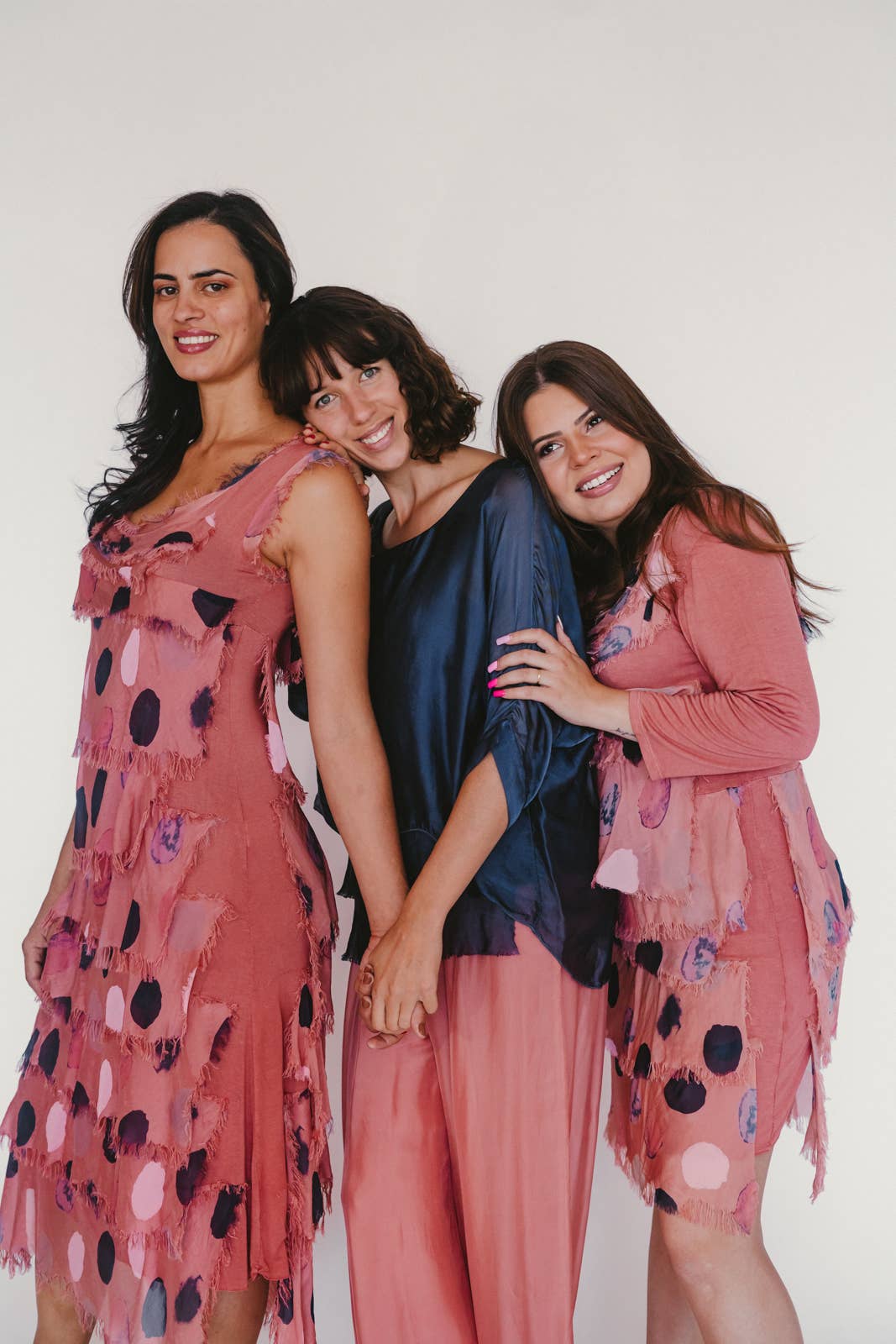 Dance in Paris - Top with Double Silk Layers and Camisole  "BEST SELLER": One Size / Guava