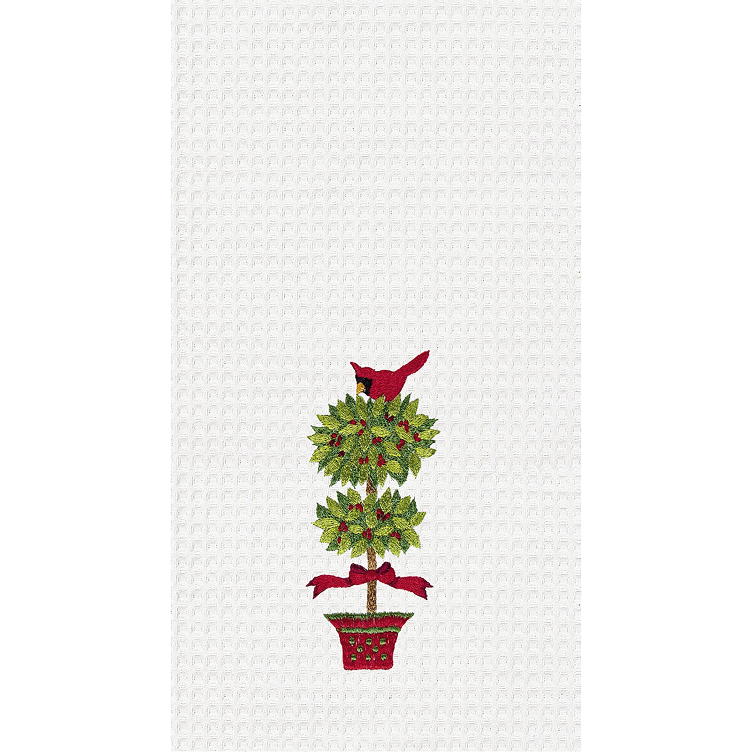 C&F Home - Christmas Cardinal In Topiary Kitchen Towel