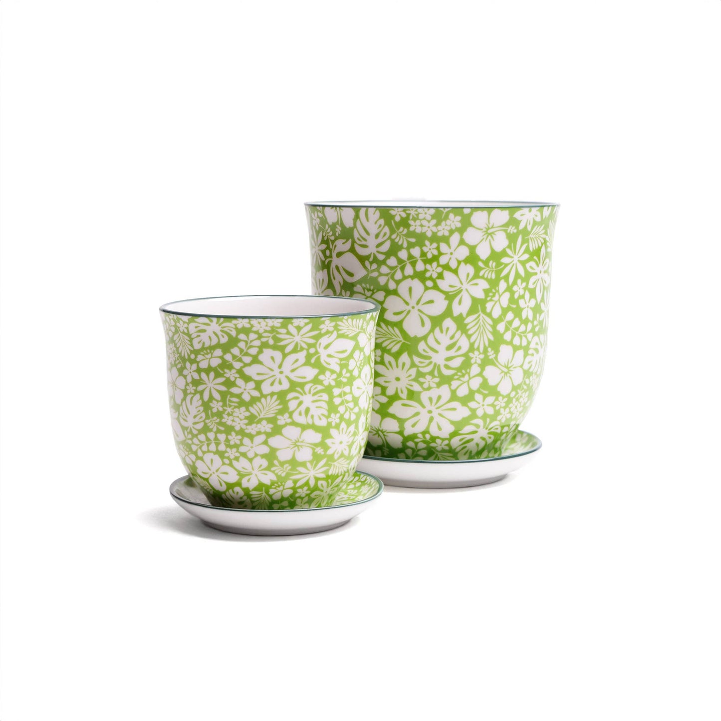Chive - Liberte Indoor Porcelain Plant Pots: Green Garden / 4.25"