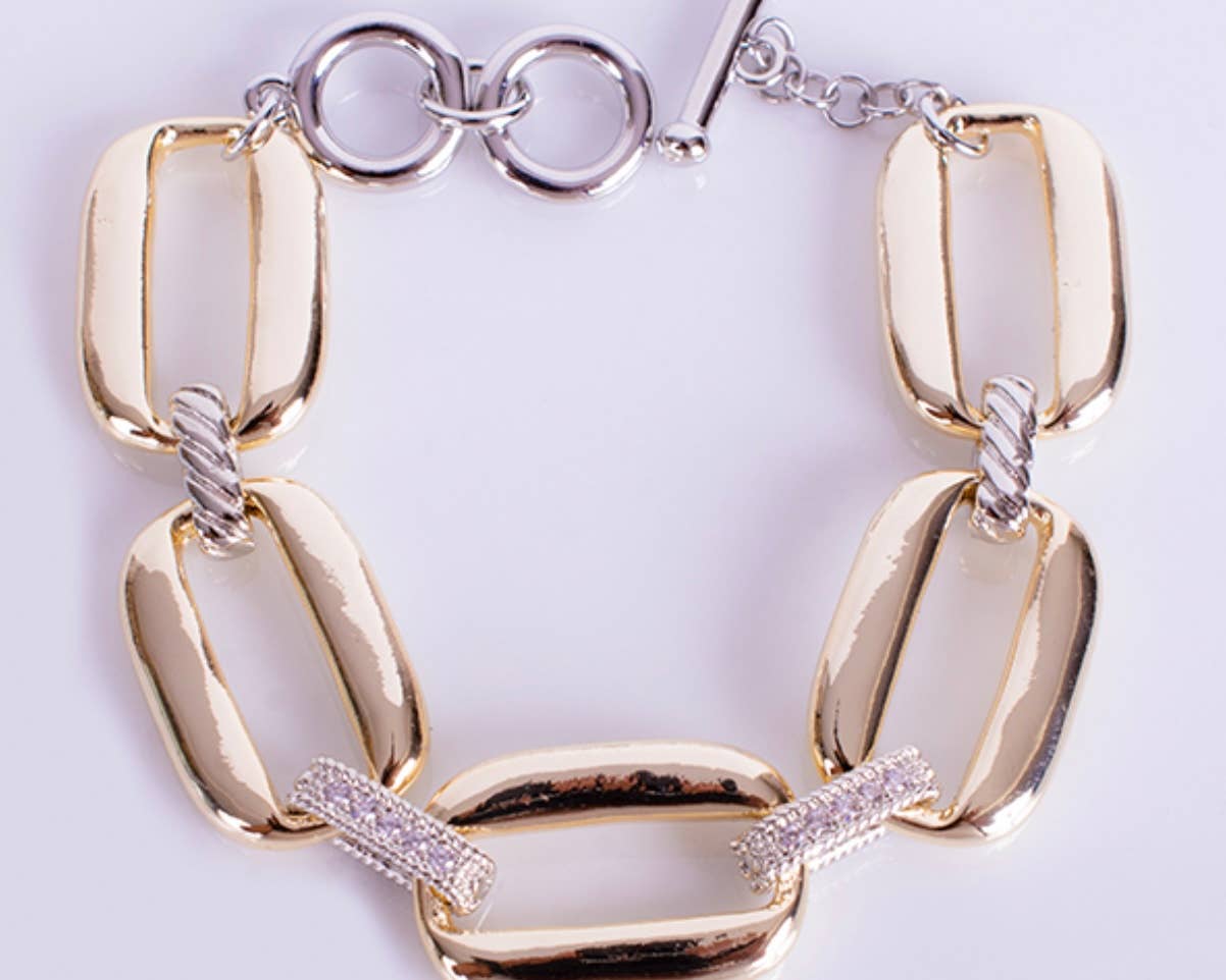 My Best Kept Jewelry - Chunky Crystal Link Bracelet