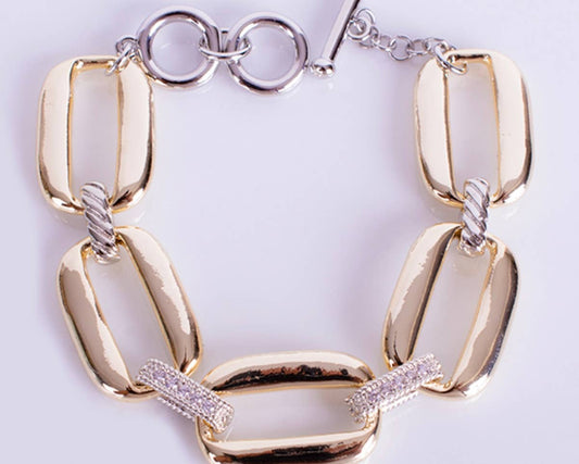 My Best Kept Jewelry - Chunky Crystal Link Bracelet