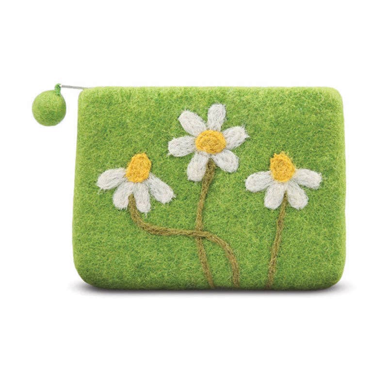 BNB Crafts Inc. - Needle daisy Flowers Coin Purse: Red