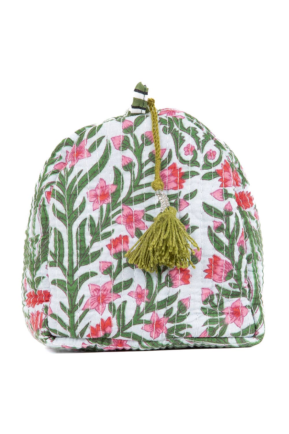 LA Soul - Black Floral print Quilted Cotton Toiletry Bag Set