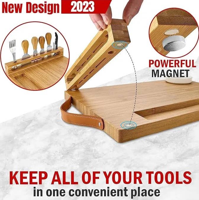 Merchandise Unlimited - Bamboo Charcuterie Board - Exquisite Cheese Board and Knife