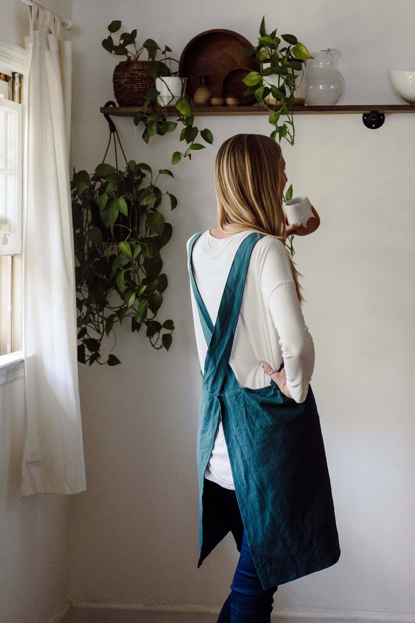 Cate Paper Co. - Cross Back Apron: Fog Grey